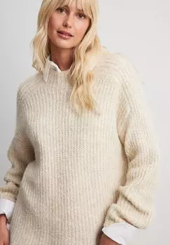 Вязаный свитер NA-KD, белый