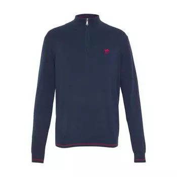 Вязаный свитер на короткой молнии. POLO SYLT, цвет blau