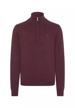 Вязаный свитер на короткой молнии POLO SYLT, цвет Fig Melange