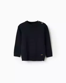 Вязаный свитер на мальчика на пуговицах Zippy, темно-синий