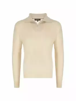 Вязаный свитер на молнии Loro Piana, бежевый