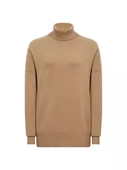 Вязаный свитер Nova с высоким воротником Reiss, кэмел