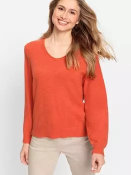 Вязаный свитер Olsen, оранжевый