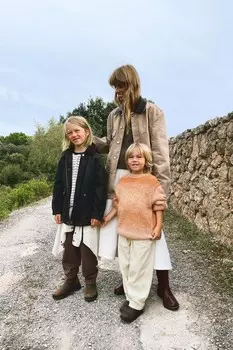 Вязаный свитер омбре ZARA, оранжевый