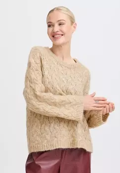 Вязаный свитер OMHU b.young, бежевый