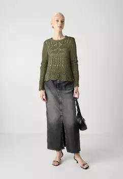 Вязаный свитер ONLCORA LIFE NOLA ONECK ONLY, хаки