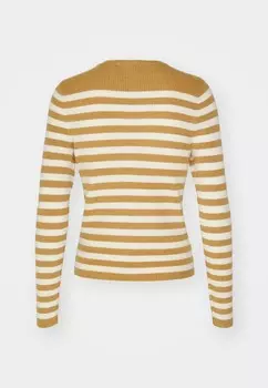 Вязаный свитер ONLIBI STRIPE ONECK ONLY, коньяк