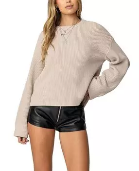 Вязаный свитер оверсайз Marleen Edikted, коричневый/бежевый