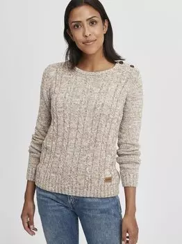 Вязаный свитер оксфия Oxmo, бежевый