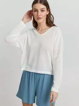 Вязаный свитер окскатла Oxmo, белый