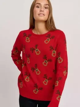 Вязаный свитер окскритель Oxmo, красный