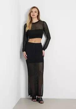 Вязаный свитер PAILLETTEN Guess, черный