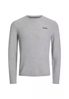Вязаный свитер paul tons pullover r-neck Jack & Jones, серый