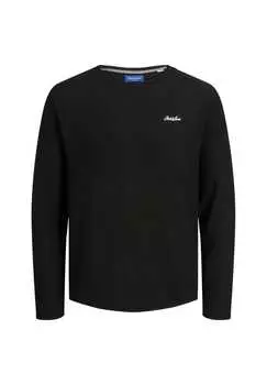 Вязаный свитер paul tons pullover r-neck Jack & Jones, черный