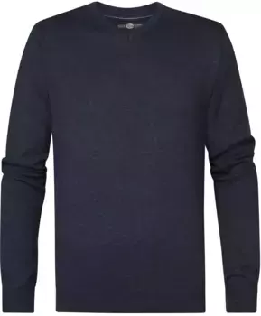 Вязаный свитер Petrol Industries "V-образный вырез Basic", синий