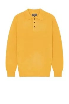 Вязаный свитер-поло 9 г Beams Plus, золотой