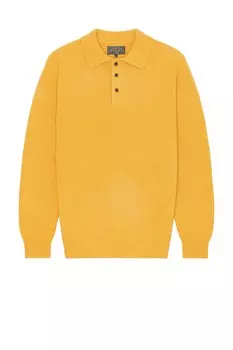 Вязаный свитер поло 9г Beams Plus, золотой