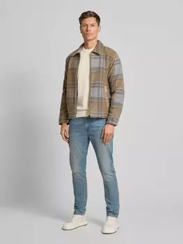 Вязаный свитер прямого кроя из чистого хлопка с вышитым логотипом Marc O'Polo, бежевый