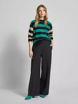 Вязаный свитер прямого кроя с двухцветным полосатым узором Tom Tailor Denim, зеленый