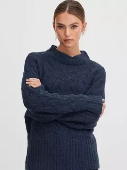 Вязаный свитер пзастрид Pulz Jeans, синий