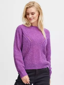 Вязаный свитер пзирис Pulz Jeans, фиолетовый