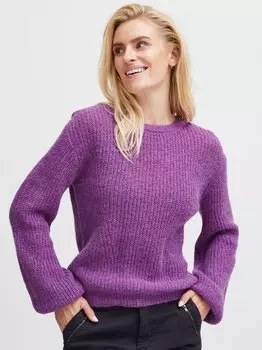 Вязаный свитер пзирис Pulz Jeans, фиолетовый