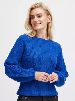 Вязаный свитер пзирис Pulz Jeans, синий