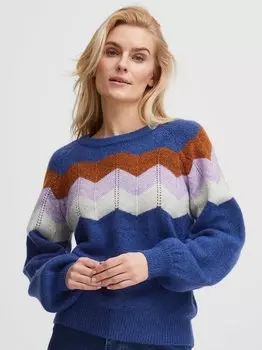 Вязаный свитер пзмими Pulz Jeans, синий