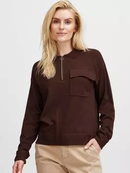 Вязаный свитер пзсара Pulz Jeans, коричневый