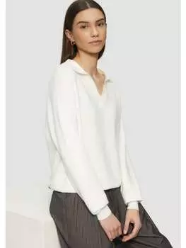 Вязаный свитер QS, кремовый