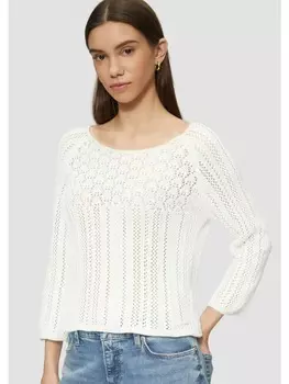 Вязаный свитер QS, кремовый