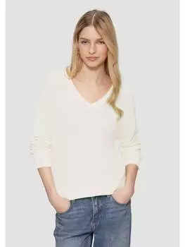 Вязаный свитер QS, кремовый