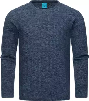 Вязаный свитер Ragwear "Knitson", стильная мужская толстовка с ребристыми манжетами, цвет морской волны