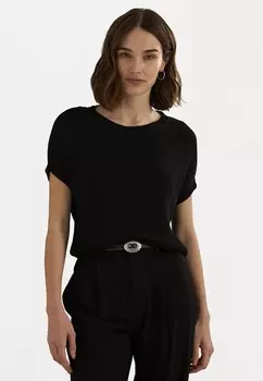 Вязаный свитер RIB-KNIT SHORT-SLEEVE JUMPER Ralph Lauren, черный