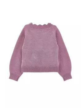 Вязаный свитер ROSEBUDS Monnalisa, светло-розовый