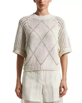 Вязаный свитер ручной работы Peserico, слоновая кость/кремовый