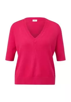 Вязаный свитер, рукава до половины, детали пуанты, женский s.Oliver BLACK LABEL, розовый