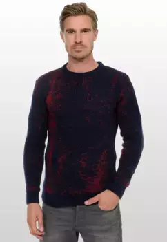 Вязаный свитер Rusty Neal модного двухцветного дизайна, красный