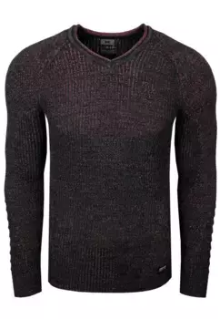 Вязаный свитер Rusty Neal, необычным узором спицами, антрацит