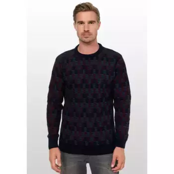 Вязаный свитер Rusty Neal с красивым узором, красный