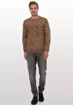 Вязаный свитер Rusty Neal с нежным узором и узором вязки, цвет Camelfarben