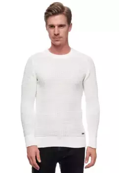 Вязаный свитер Rusty Neal спортивного дизайна, белый