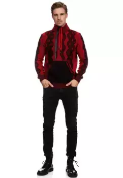 Вязаный свитер Rusty Neal в классном дизайне, красный