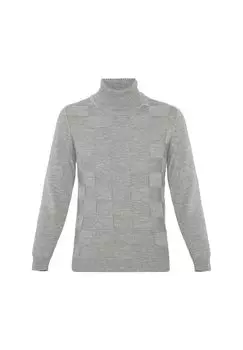 Вязаный свитер с элегантным узором в клетку CIPO & BAXX, цвет Lightgrey