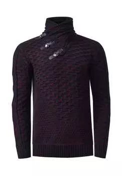 Вязаный свитер с экстравагантным воротником-шалькой Rusty Neal, синий