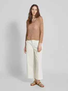 Вязаный свитер с ажурным узором More & More, песочный