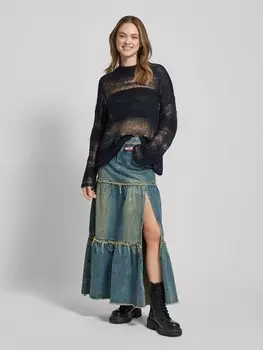 Вязаный свитер с ажурным узором The Ragged Priest, черный