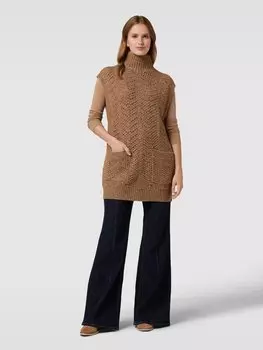Вязаный свитер с боковыми карманами Polo Ralph Lauren, коричневый