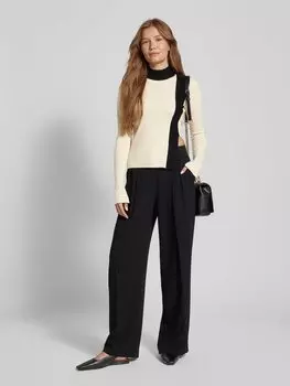 Вязаный свитер с боковыми разрезами модель «Маглиа» Patrizia Pepe, черный