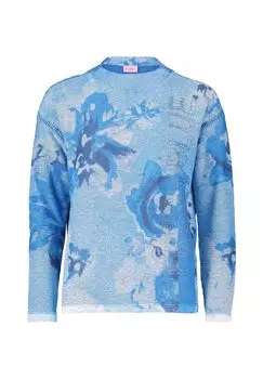 Вязаный свитер с цветочным принтом BETTY BARCLAY, цвет Blue Light Blue